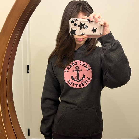East coast lifestyle sweater dark grey il with pink logo - Picture 2 of 2